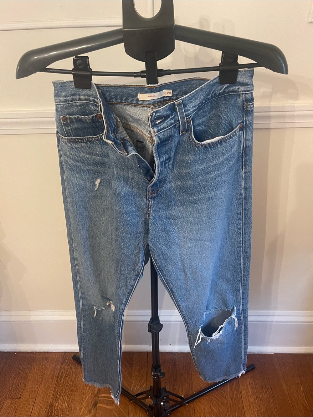 Levi's Wedgie Light Blue Distressed Women's Jeans